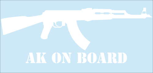 Aufkleber "AK On Board" weiss