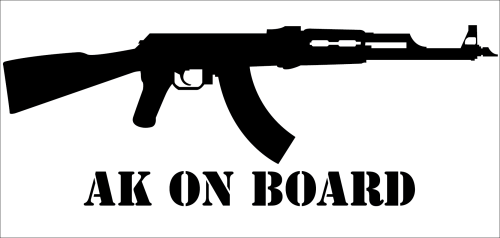 Aufkleber "AK On Board" schwarz