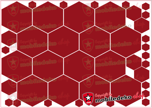 Hexagon 030 dunkelrot "groß"