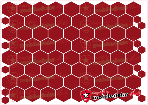 Hexagon 030 dunkelrot "mittel"